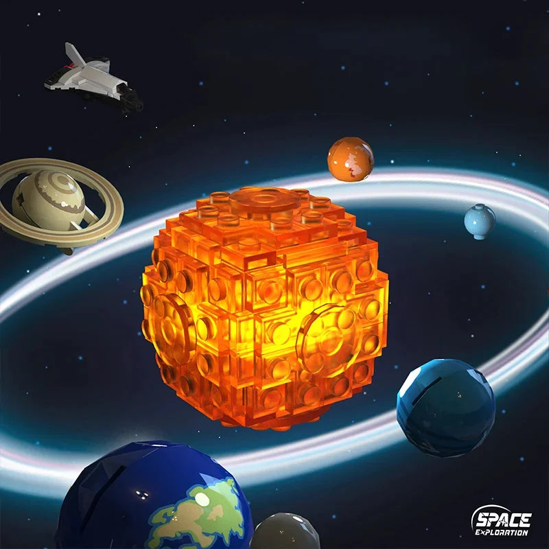 Rotating Solar System Building Block Set – 775-Piece Space Model Kit