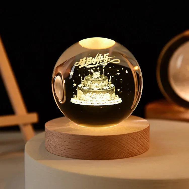 3D Crystal Galaxy Ball – Space Desk Décor & Gift for Astronomy Lovers