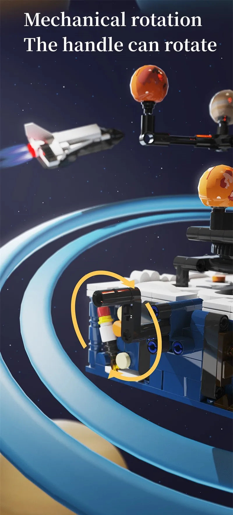 Rotating Solar System Building Block Set – 775-Piece Space Model Kit