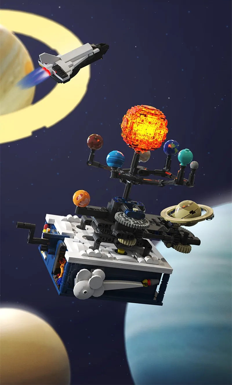 Rotating Solar System Building Block Set – 775-Piece Space Model Kit