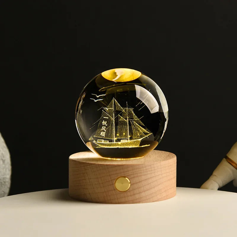 3D Crystal Galaxy Ball – Space Desk Décor & Gift for Astronomy Lovers
