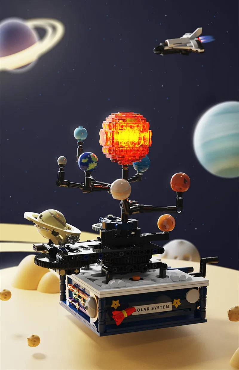 Rotating Solar System Building Block Set – 775-Piece Space Model Kit