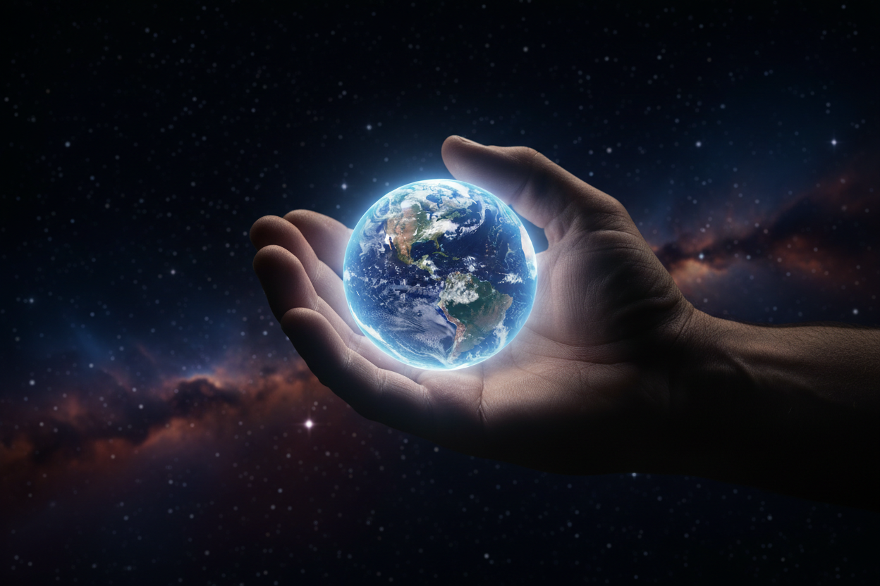 Hand Holding Planet